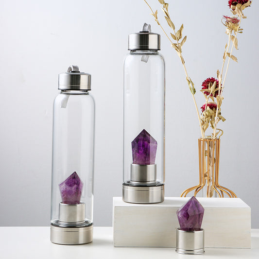 Amethyst Apex Crystal Energy Bottle